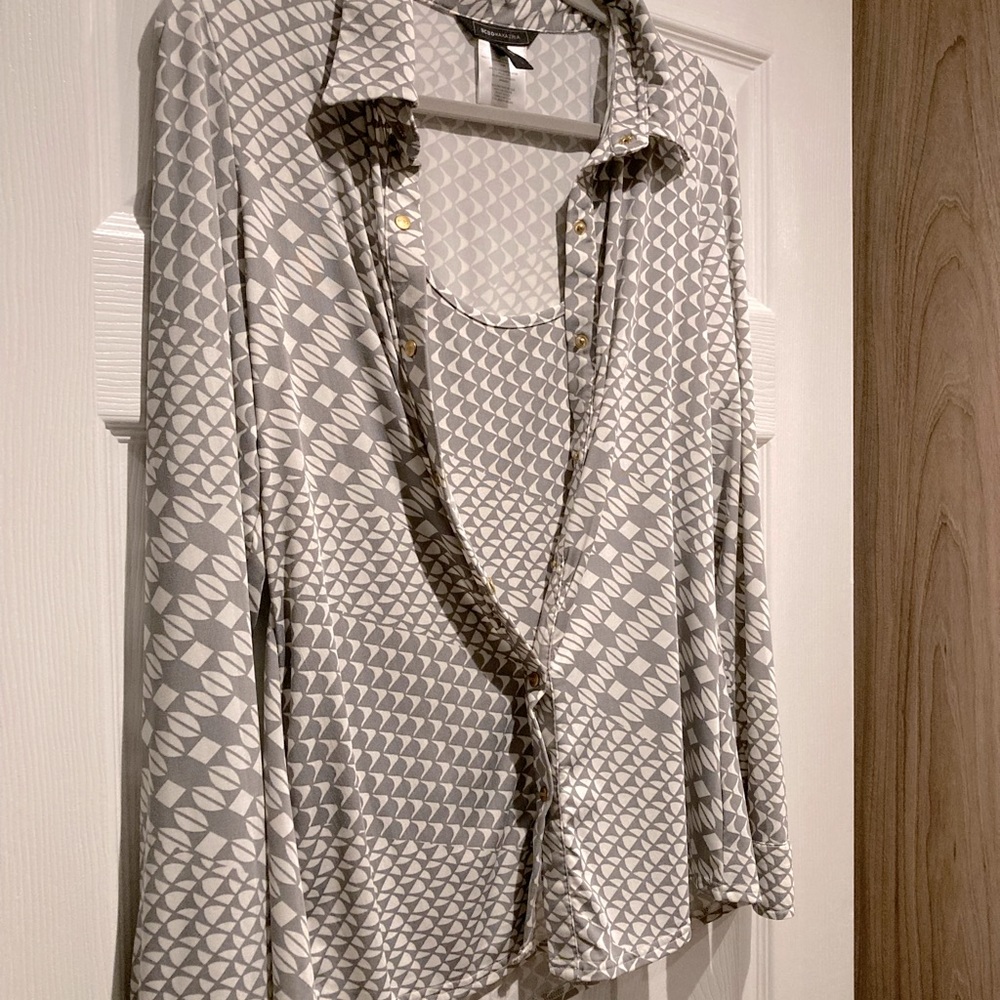 Long sleeve BCBG Maxazria Blouse with built in camisole.